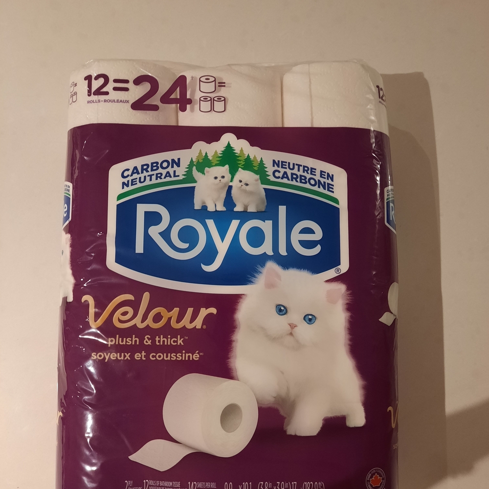 Velour Plush Bath Tissue - Purple and White